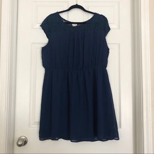 One Clothing Lace Top Navy Dress
